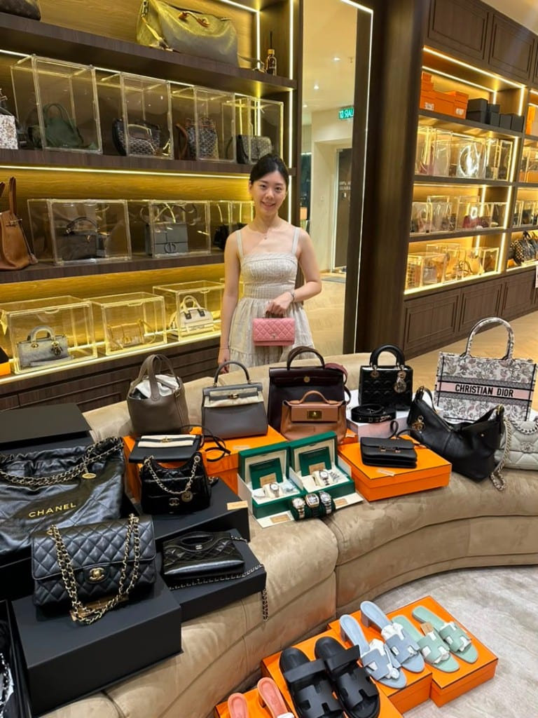 LOWEELUXURY showroom client with curated Chanel and Hermès collection